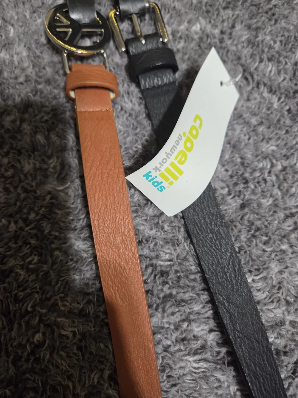 Capelli of New York Kids Two-Tone Belt in Black & Brown